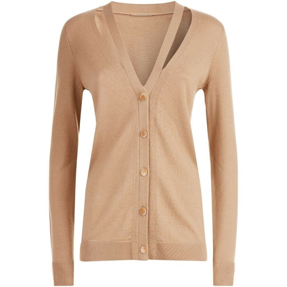 Elie Tahari Nellie Luxe Merino Cut-Out Cardigan